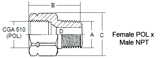 ADPTR .25MPXFPOL - Female POL x Male NPT